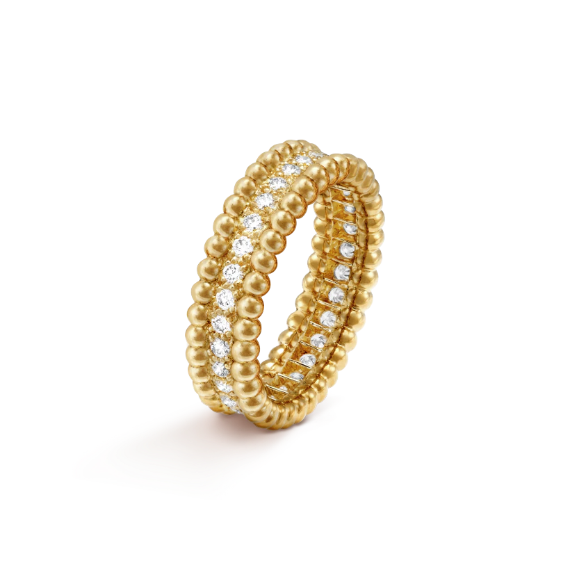 Van Cleef & Arpels Perlee diamonds ring, 1 row