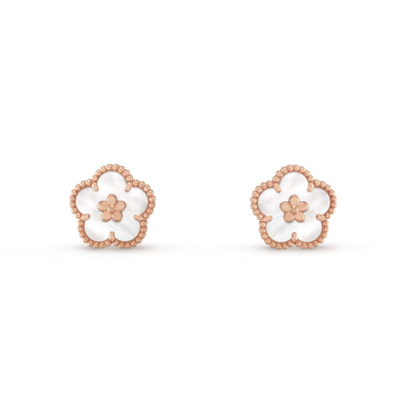 Van Cleef & Arpels Lucky Spring earrings, plum blossom