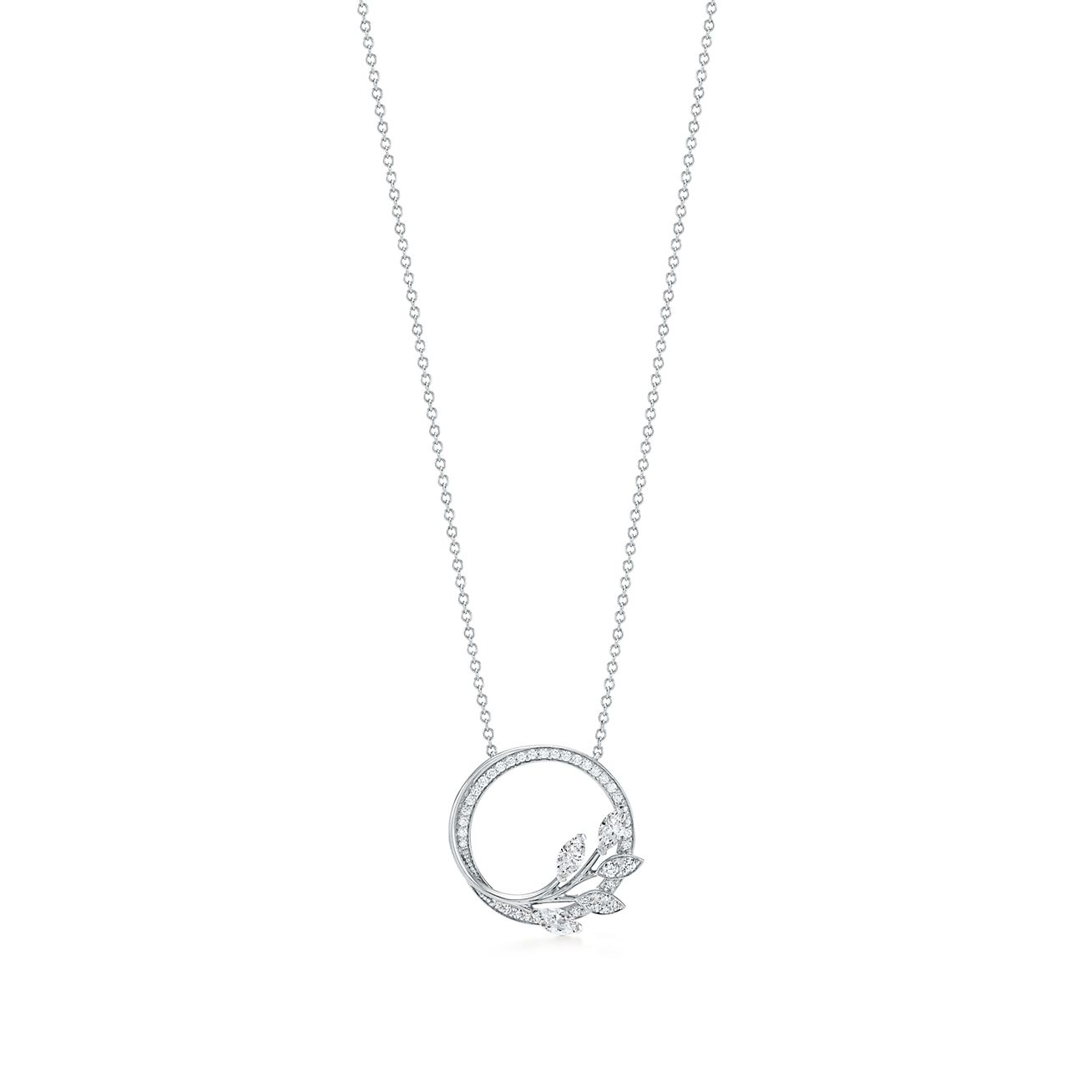 Tiffany & Co. Victoria Diamond Vine Circle Pendant in Platinum