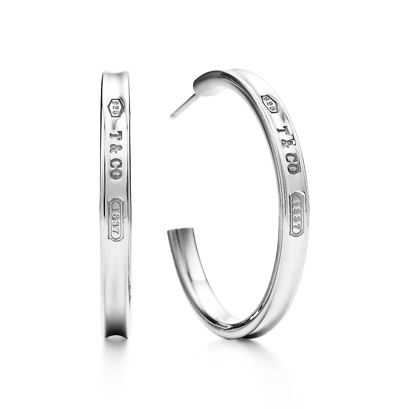 Tiffany & Co. 1837 Hoop Earrings in Silver, Medium