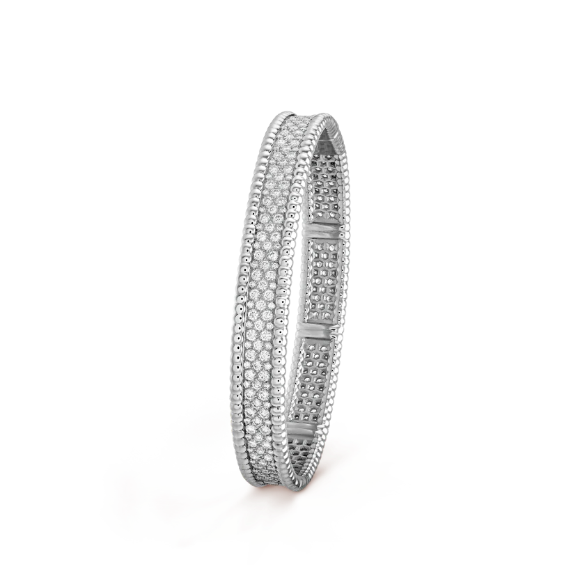 Van Cleef & Arpels Perlee diamonds bracelet, 3 rows, small model
