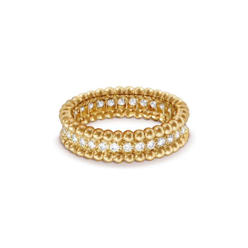 Van Cleef & Arpels Perlee diamonds ring, 1 row