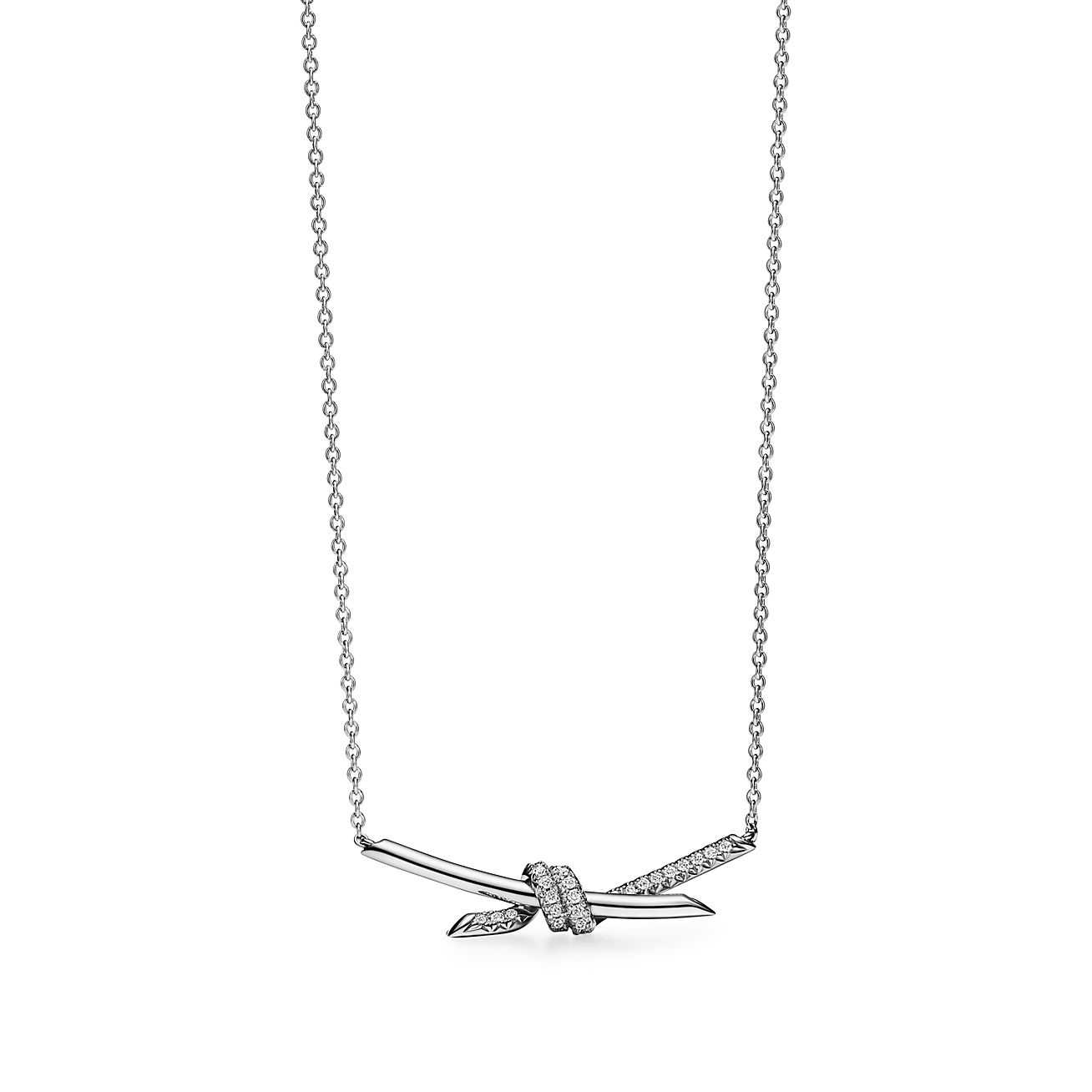 Tiffany & Co. Knot Pendant in White Gold with Diamonds