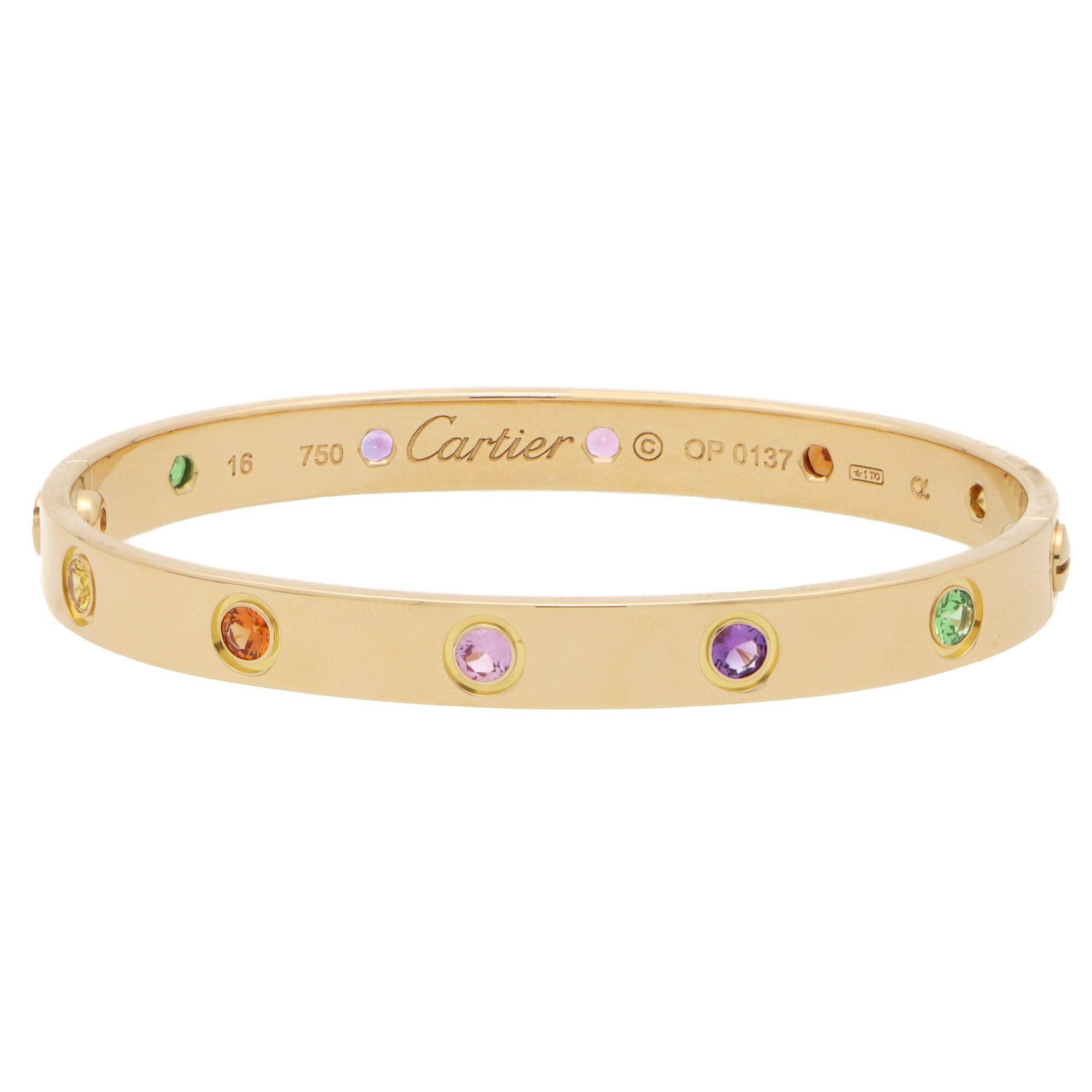 Multi Gem Love Bracelet in 18k Yellow Gold