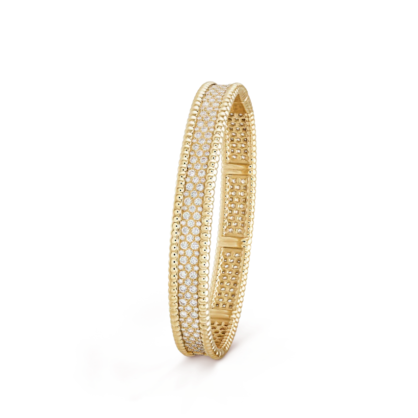 Van Cleef & Arpels Perlee diamonds bracelet, 3 rows, small model