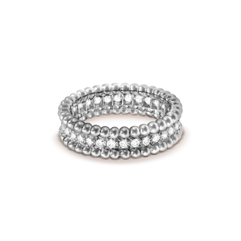 Van Cleef & Arpels Perlee diamonds ring, 1 row