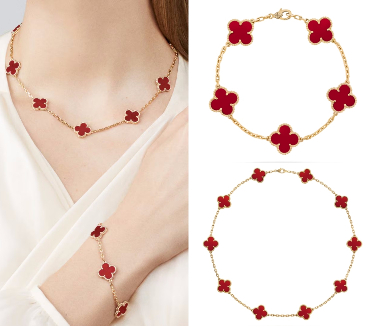 Van Cleef & Arpels 10-piece necklace set + 5-piece bracelet set