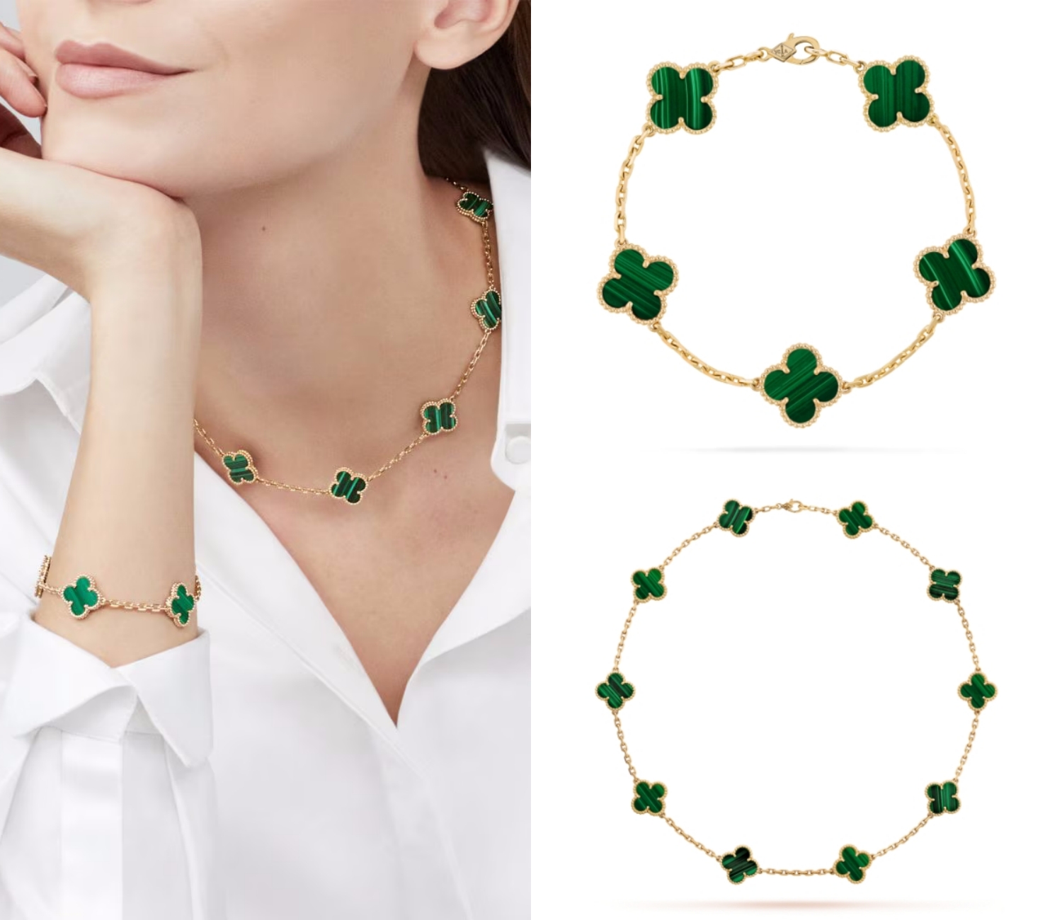 Van Cleef & Arpels 10-piece necklace set + 5-piece bracelet set