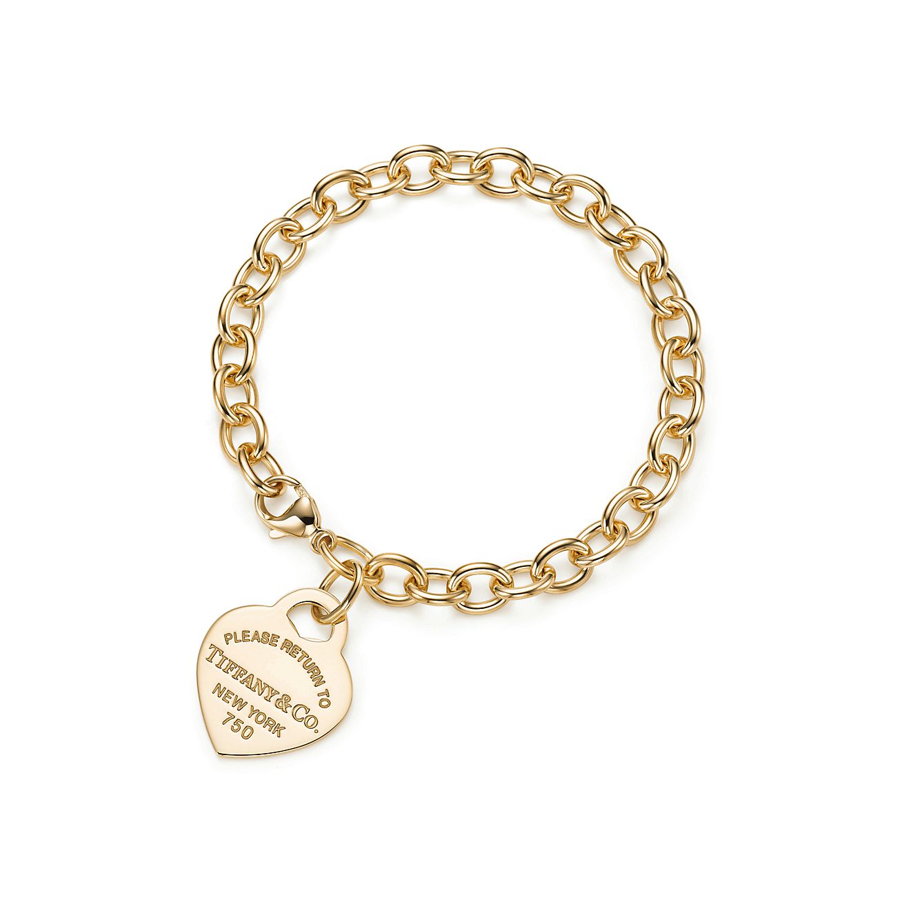 Tiffany & Co. Return to  Heart Tag Bracelet in Yellow Gold, Medium