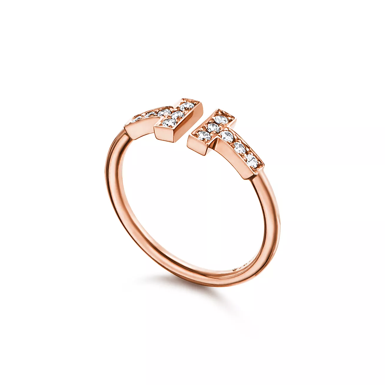 Tiffany & Co. T Diamond Wire Ring in 18k Rose Gold