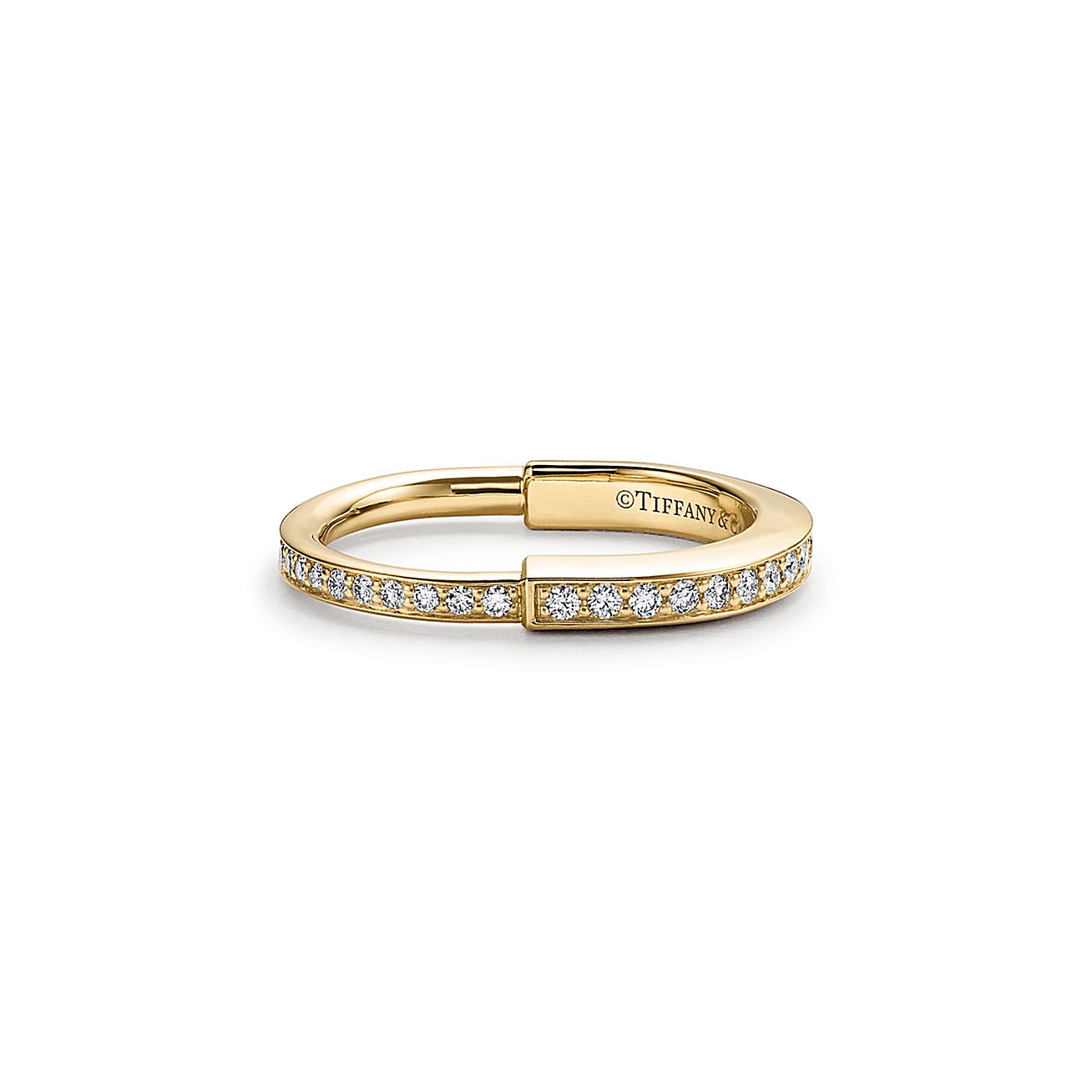 Tiffany & Co. Lock Ring in Yellow Gold with Pave Diamonds