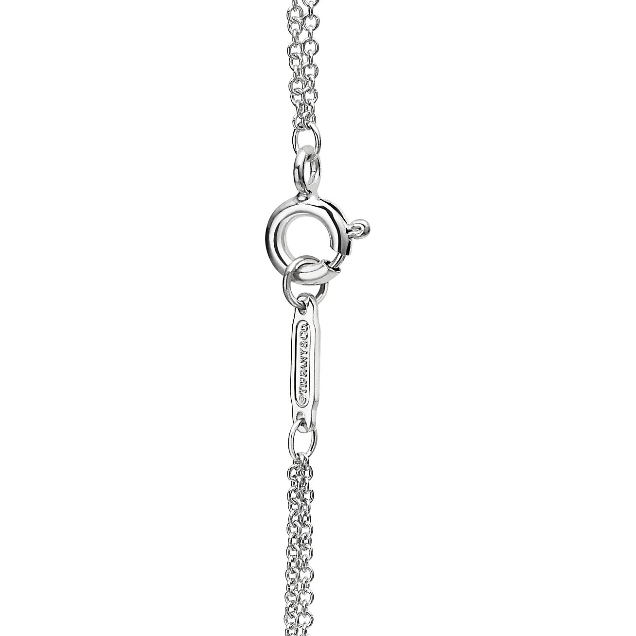 Tiffany & Co. Return to  Heart Double Chain Bracelet in Silver with a Diamond, Small