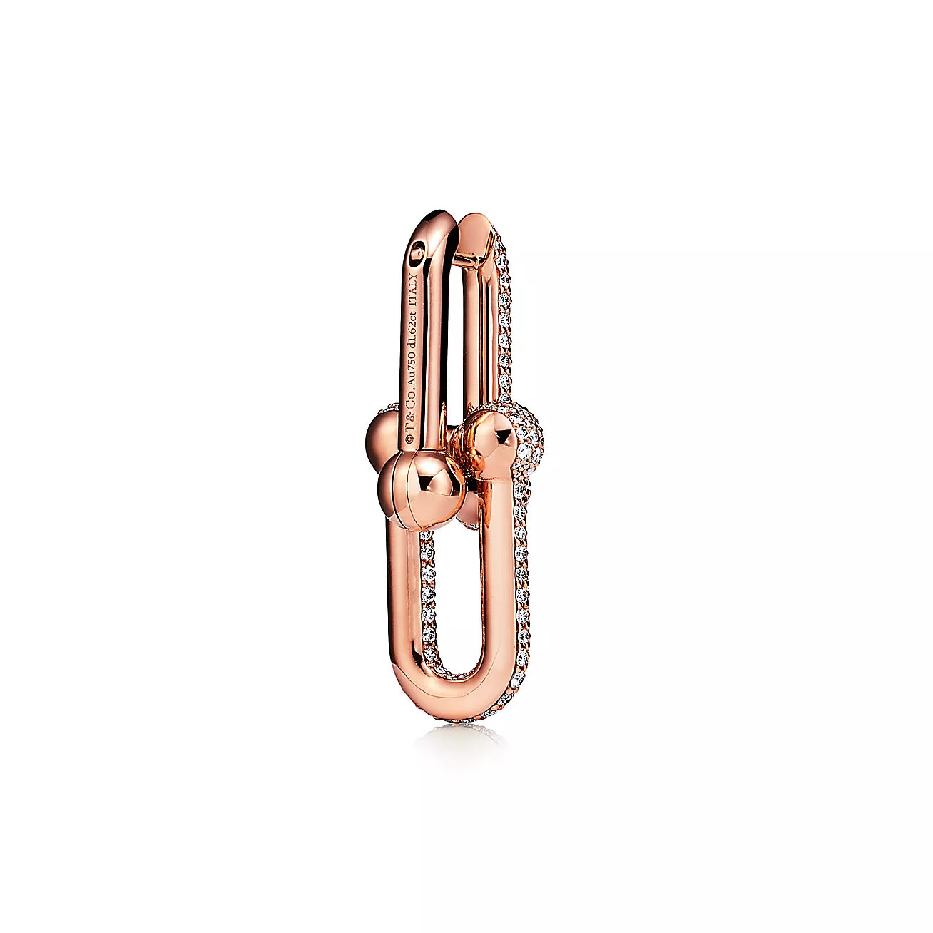 Tiffany & Co. HardWear Link Earrings in Rose Gold with Pave Diamonds