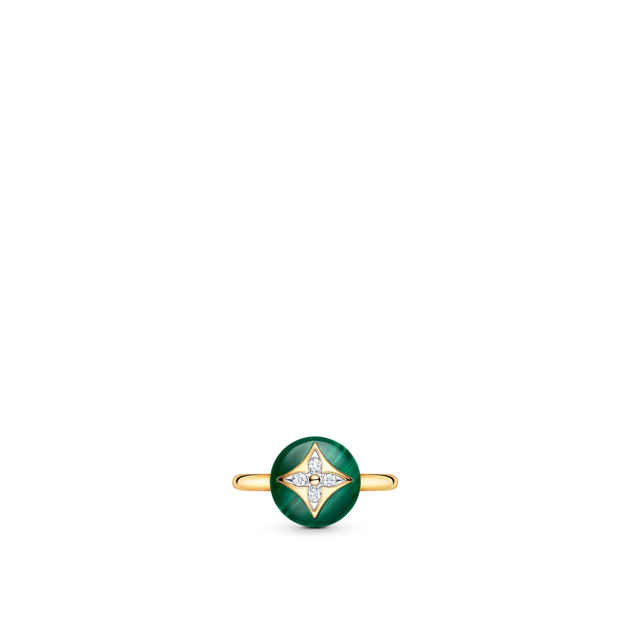 Louis Vuitton B Blossom Ring, Yellow Gold, White Gold, Malachite And Diamonds
