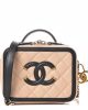 CHANEL Grained Calfskin CC Filigree Vanity Clutch With Chain