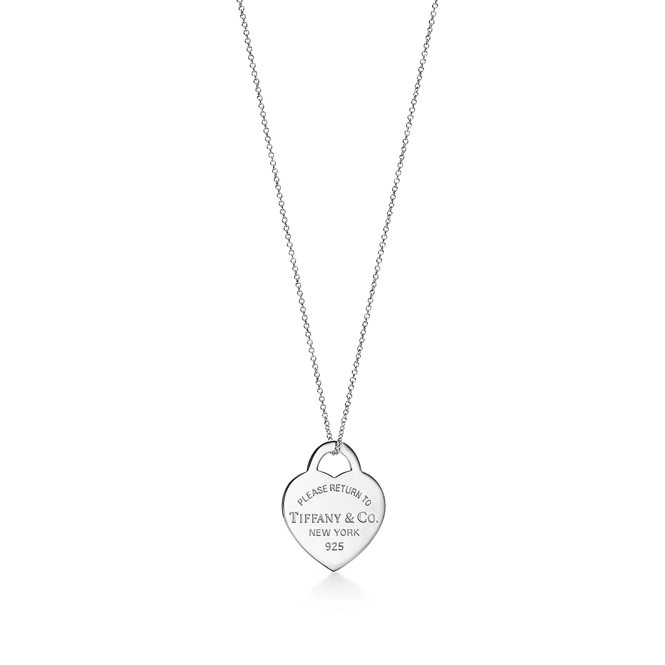Tiffany & Co. Return to   Blue Small Heart Tag Pendant in Sterling Silver