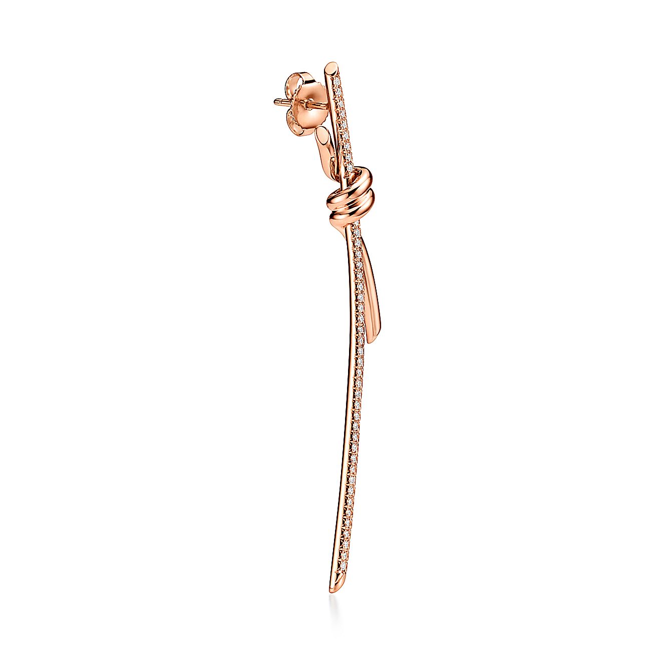 Tiffany & Co. Knot Drop Earrings in Rose Gold with Diamonds