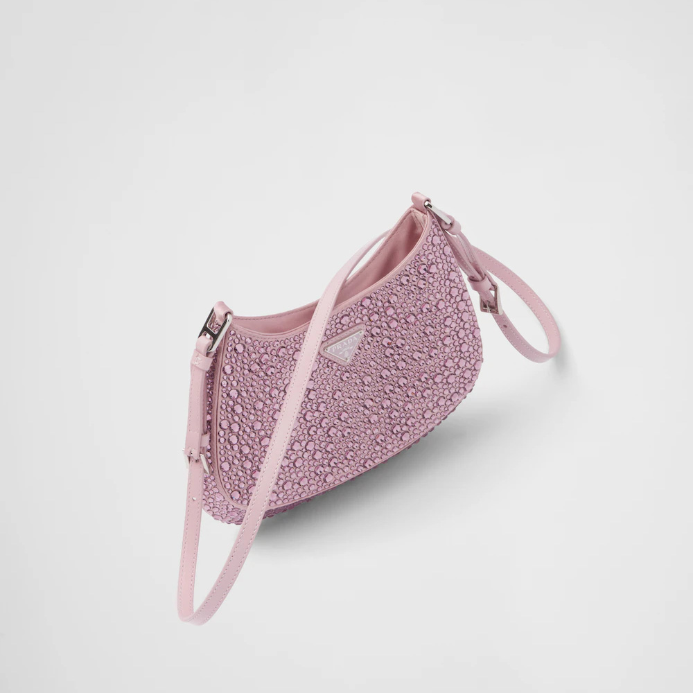 Cleo satin bag with crystals