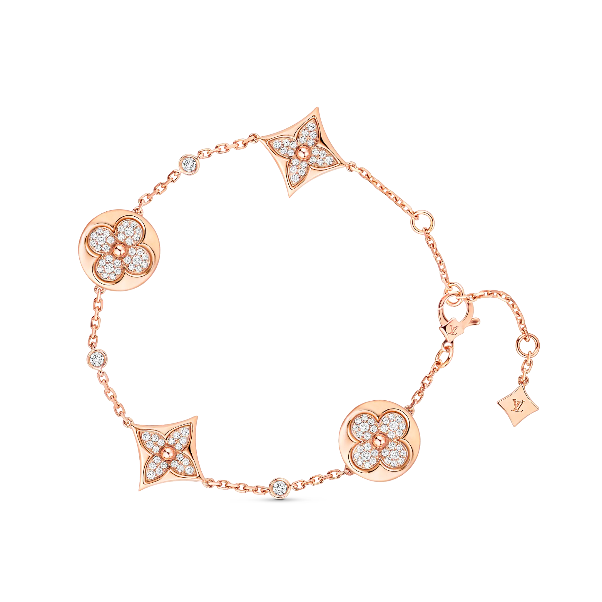 Louis Vuitton Color Blossom BB Multi-Motifs Bracelet, Pink Gold And Diamonds