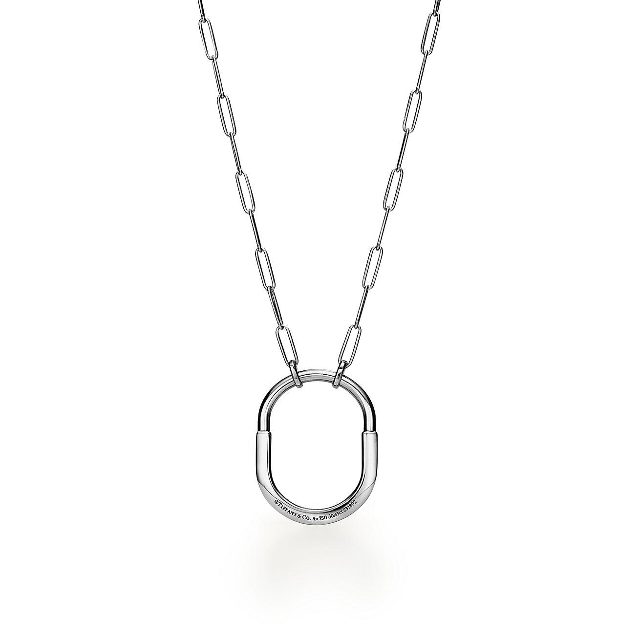Tiffany & Co. Lock Pendant in White Gold with Diamonds, Large