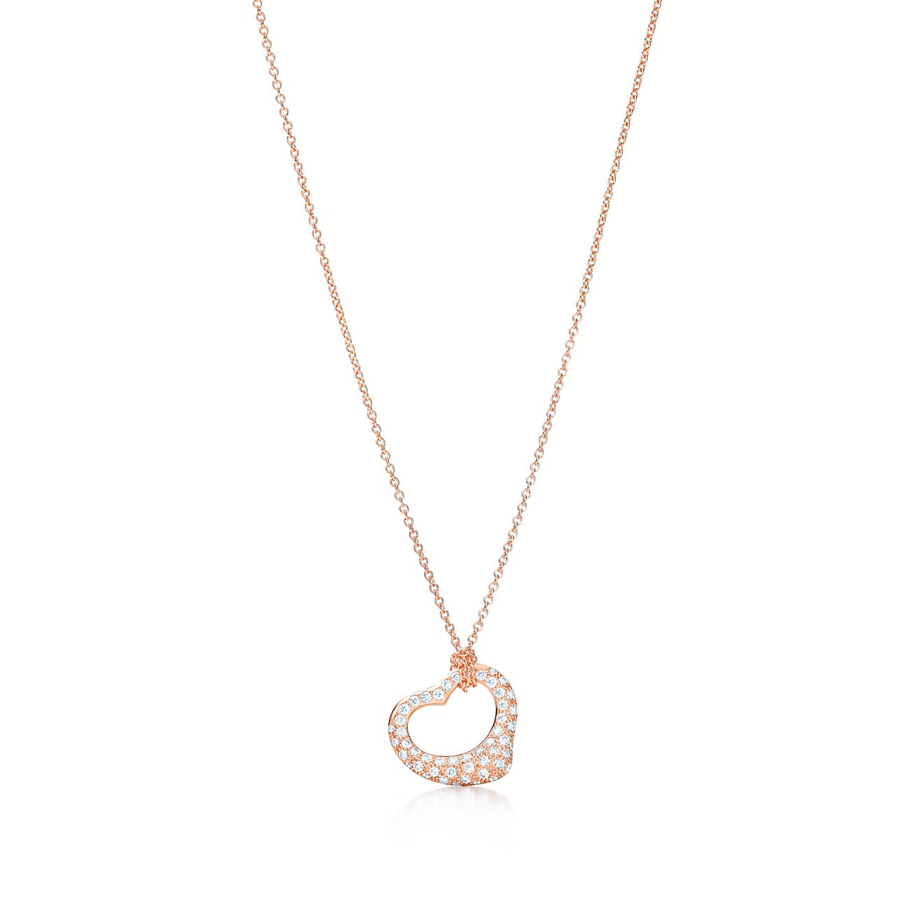 Tiffany & Co. Elsa Peretti  Open Heart Pendant in Stainless steel and gold plating Rose Gold