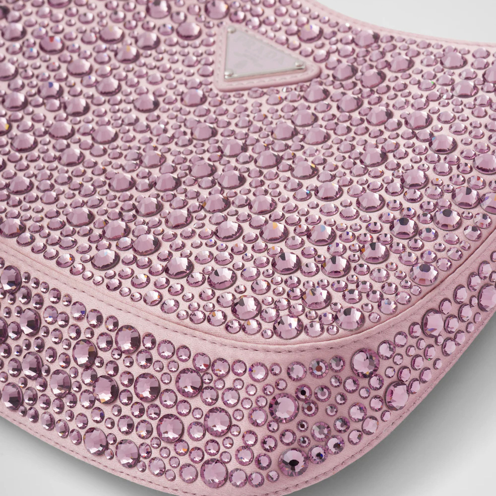 Cleo satin bag with crystals