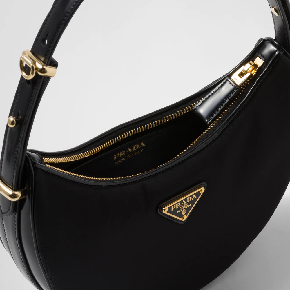 Arque Re-Nylon and brushed leather shoulder bag
