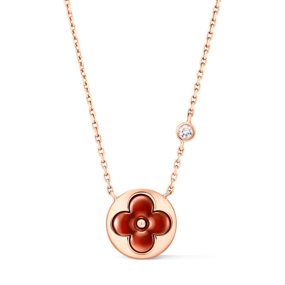 Louis Vuitton Color Blossom BB Sun Pendant, Pink Gold, Cornelian and Diamond Q93826