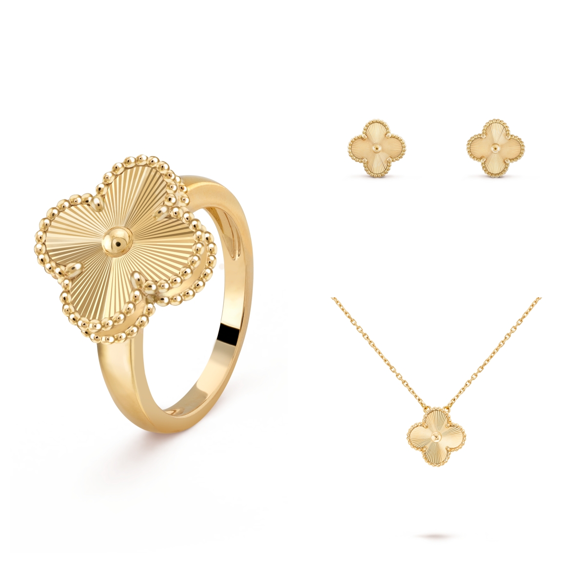 Vintage Alhambra Set - Necklace, Ring, and Earrings