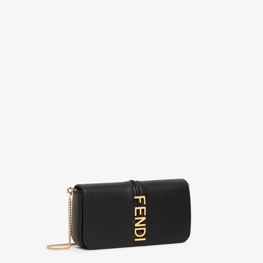 Fendigraphy Wallet On Chain Black leather wallet