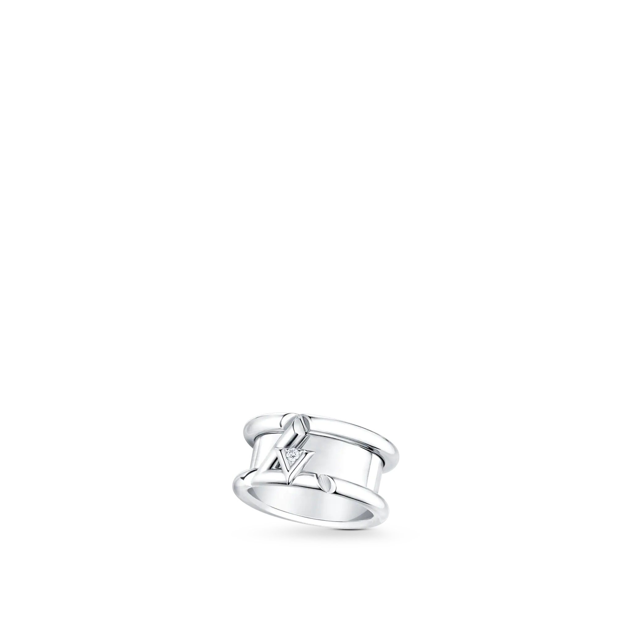 Louis Vuitton Volt One Band Ring, White Gold And Diamond
