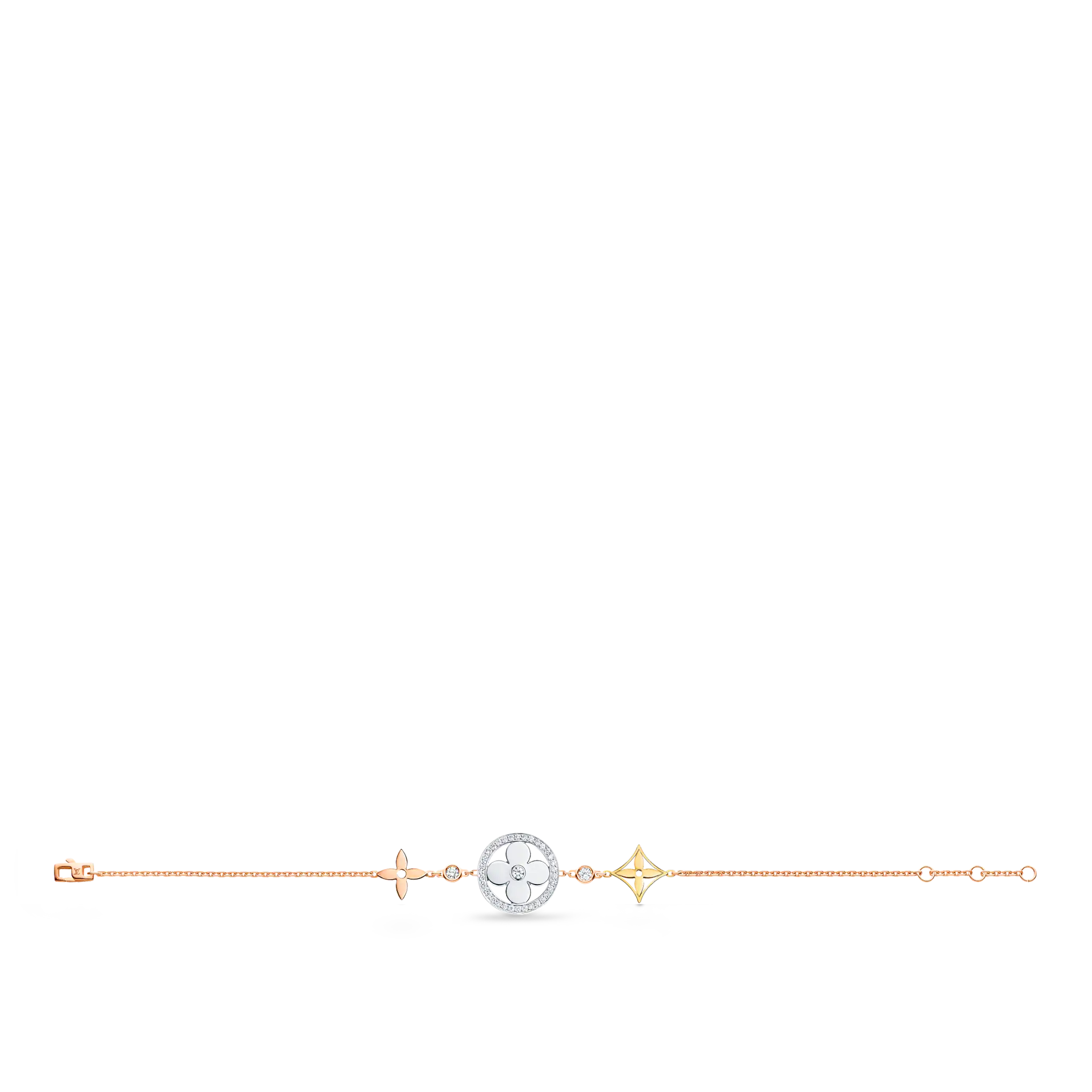 Louis Vuitton Idylle Blossom XL Bracelet, 3 golds and diamonds