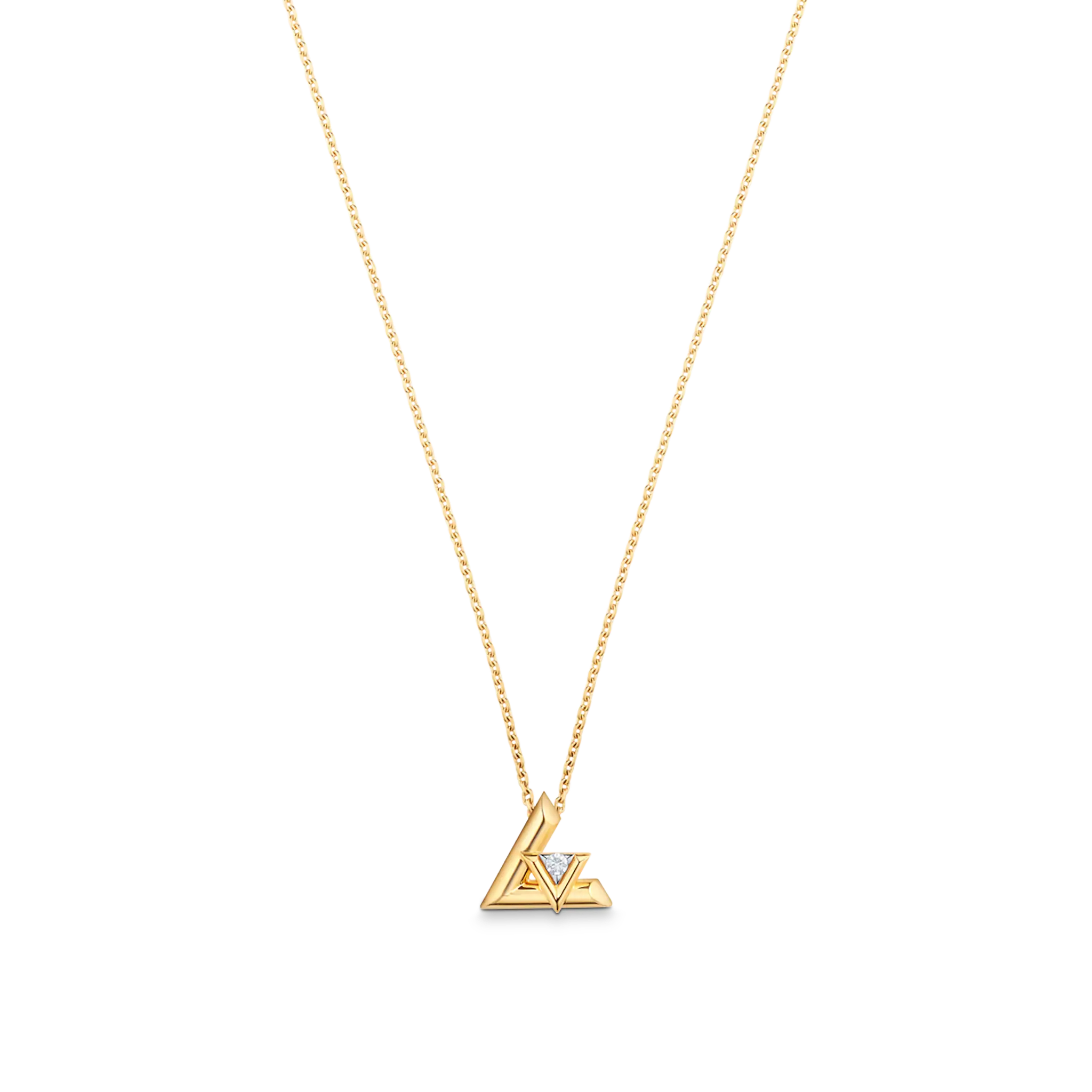 Louis Vuitton Volt One Small Pendant, Yellow Gold And Diamond