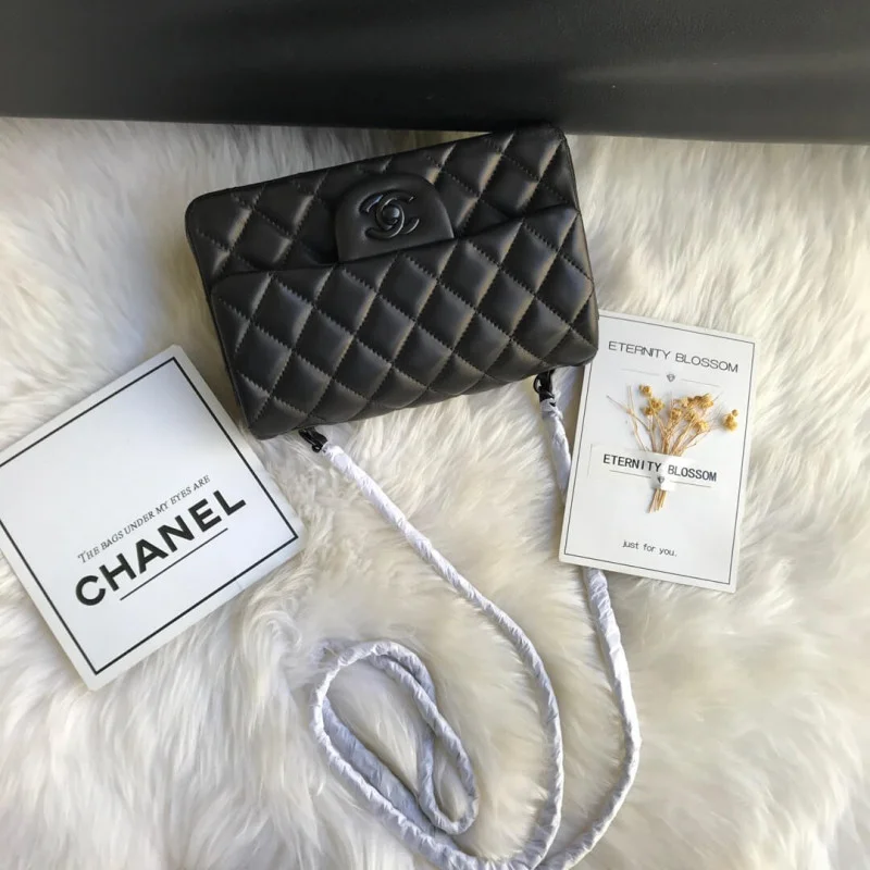 Chanel Lambskin 20Cm Class-Flap Bag 1116 Black