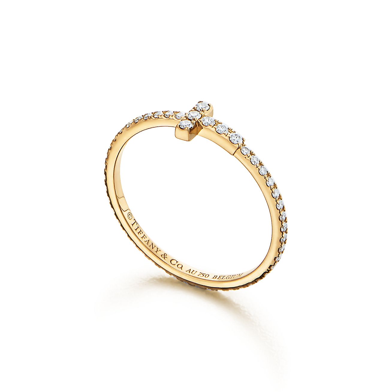 Tiffany & Co. T Diamond Wire Band Ring in Stainless steel and gold plating Gold