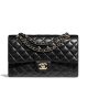 Chanel Classic Flap Handbag Grained Calfskin & Gold Metal