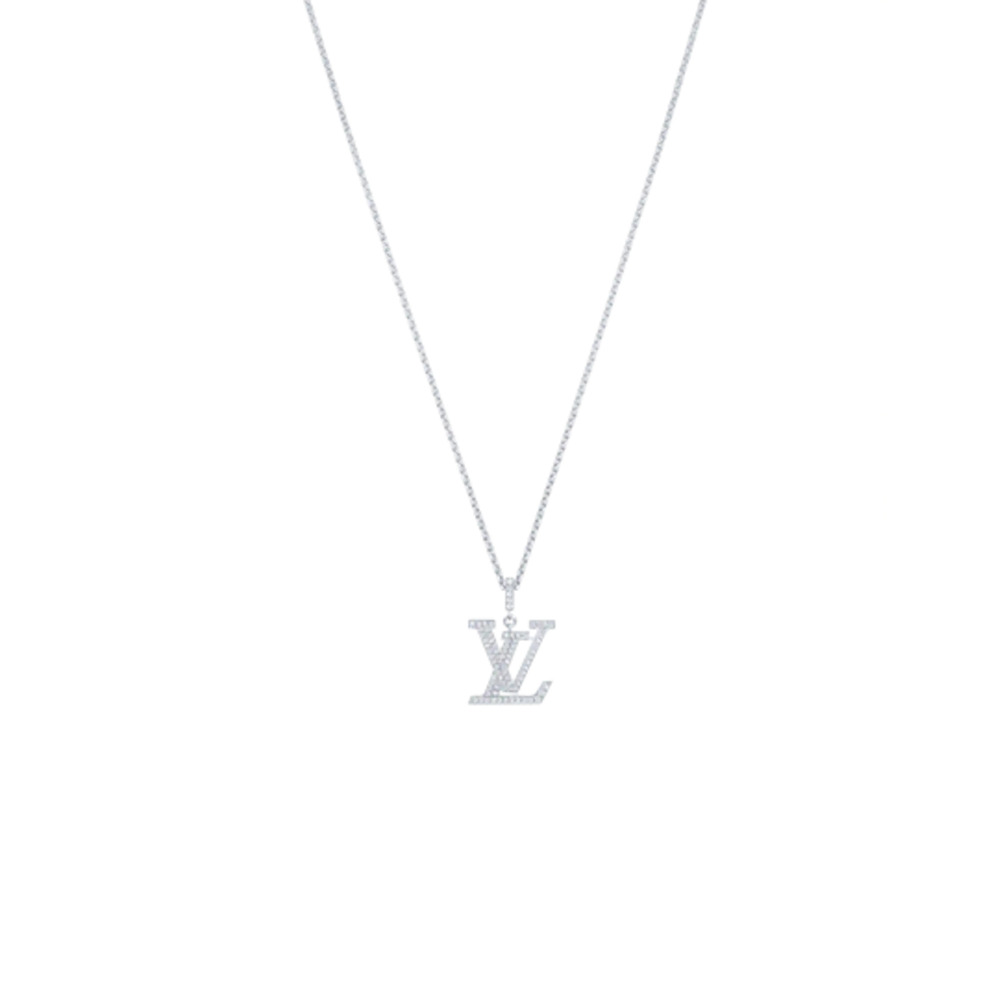 Louis Vuitton Medium Pendant, White Gold And Diamonds