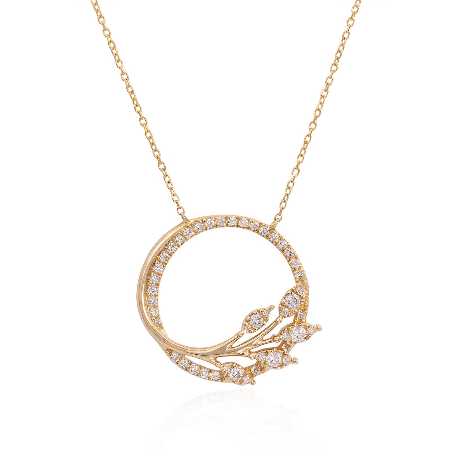Tiffany & Co. Victoria Diamond Vine Circle Pendant in Stainless steel and gold plating Yellow Gold