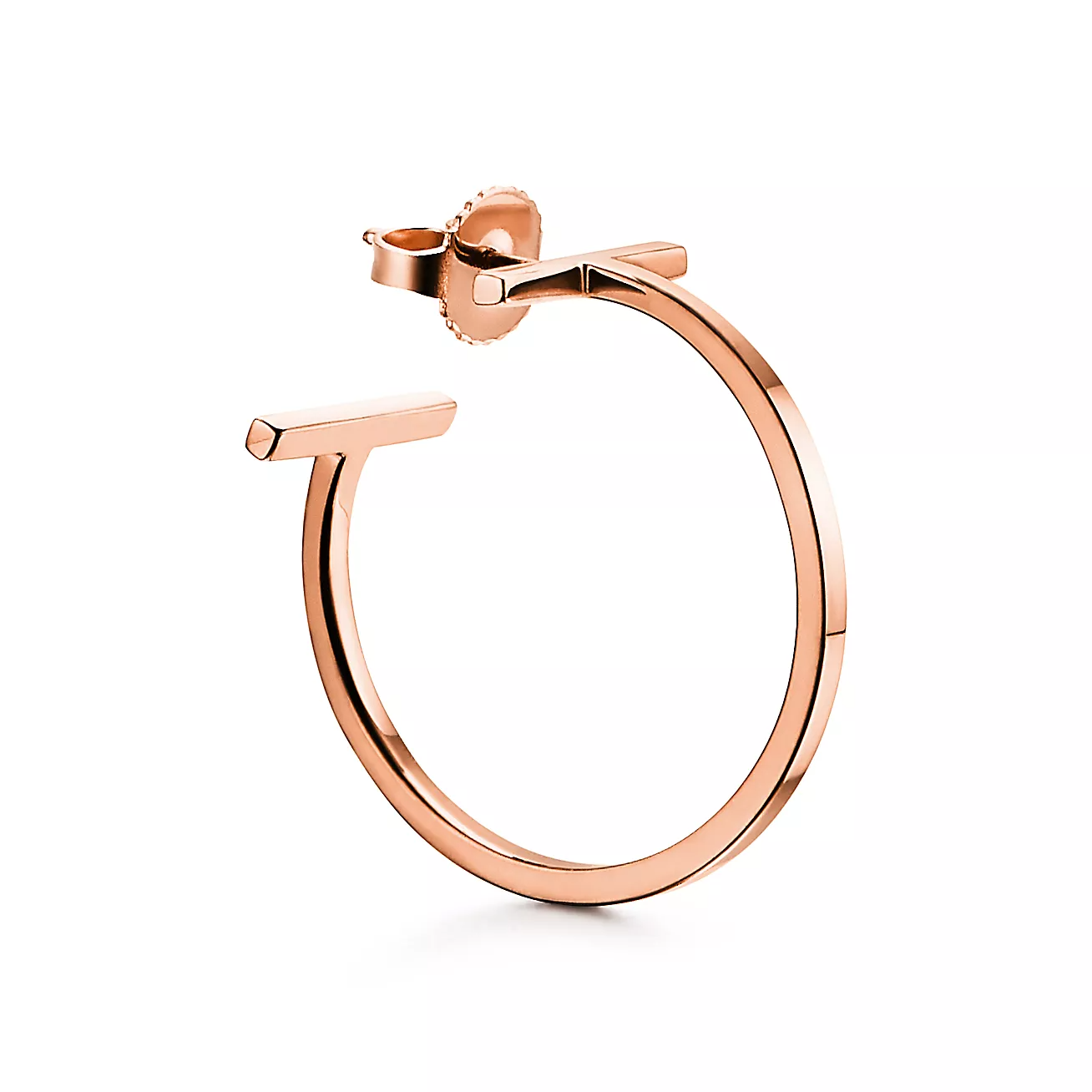 Tiffany & Co. T Hoop Earrings in Stainless steel and gold plating Rose Gold