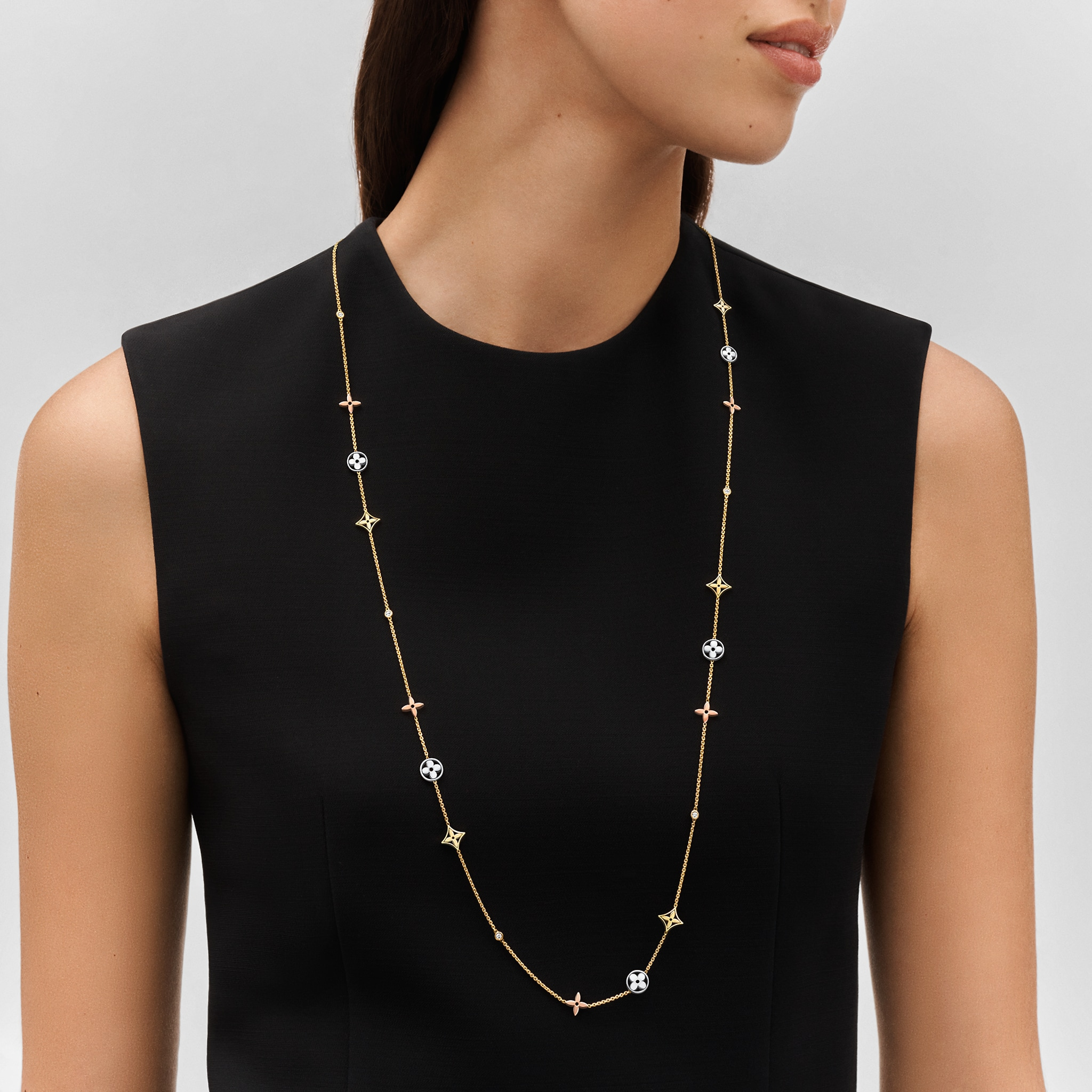 Louis Vuitton Idylle Blossom sautoir, 3 golds and diamonds