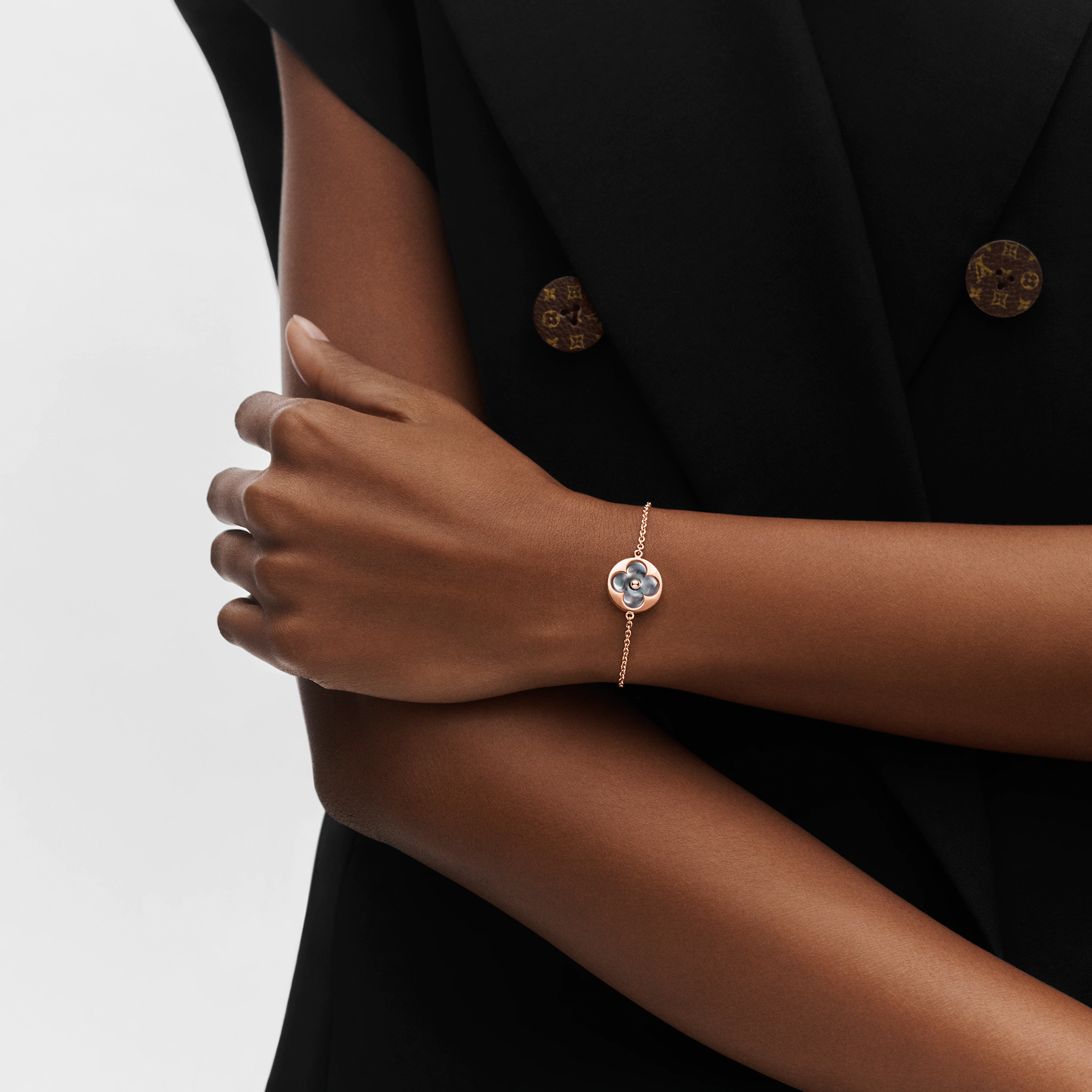Louis Vuitton Color Blossom sun bracelet, pink gold and grey mother-of-pearl