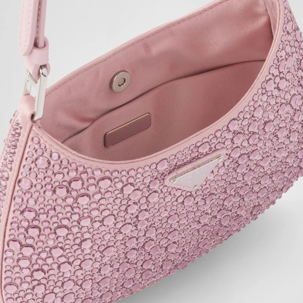 Cleo satin bag with crystals