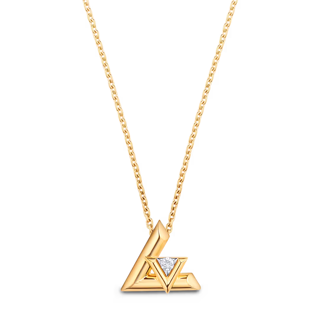 Louis Vuitton LV Volt One Small Pendant, Yellow Gold And Diamond Q93805