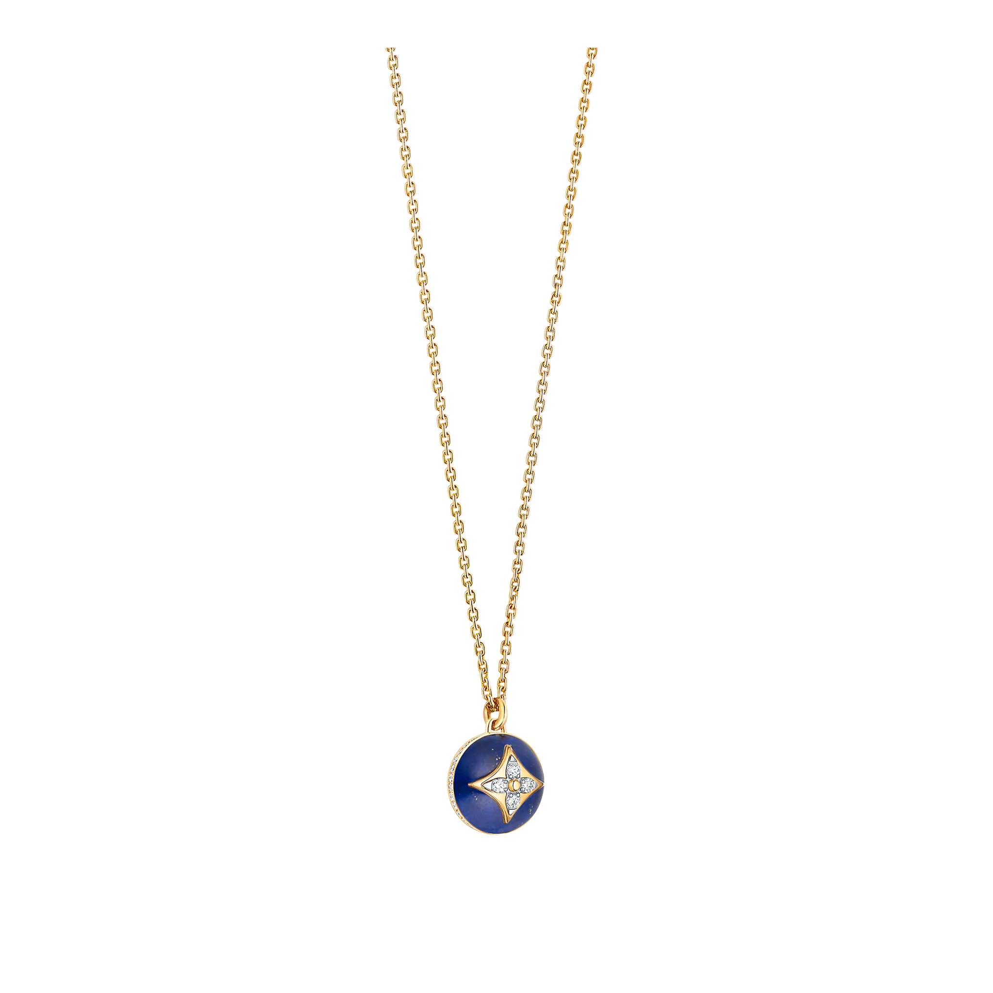 Louis Vuitton B Blossom Pendant, Yellow Gold, Lapis Lazuli and Diamonds