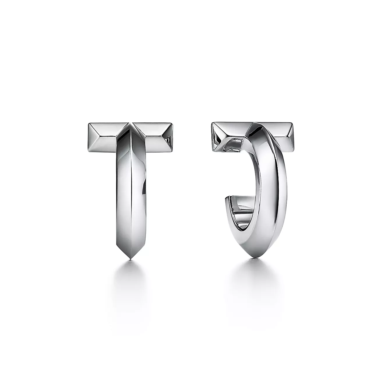 Tiffany & Co. T T1 Hoop Earrings in White Gold