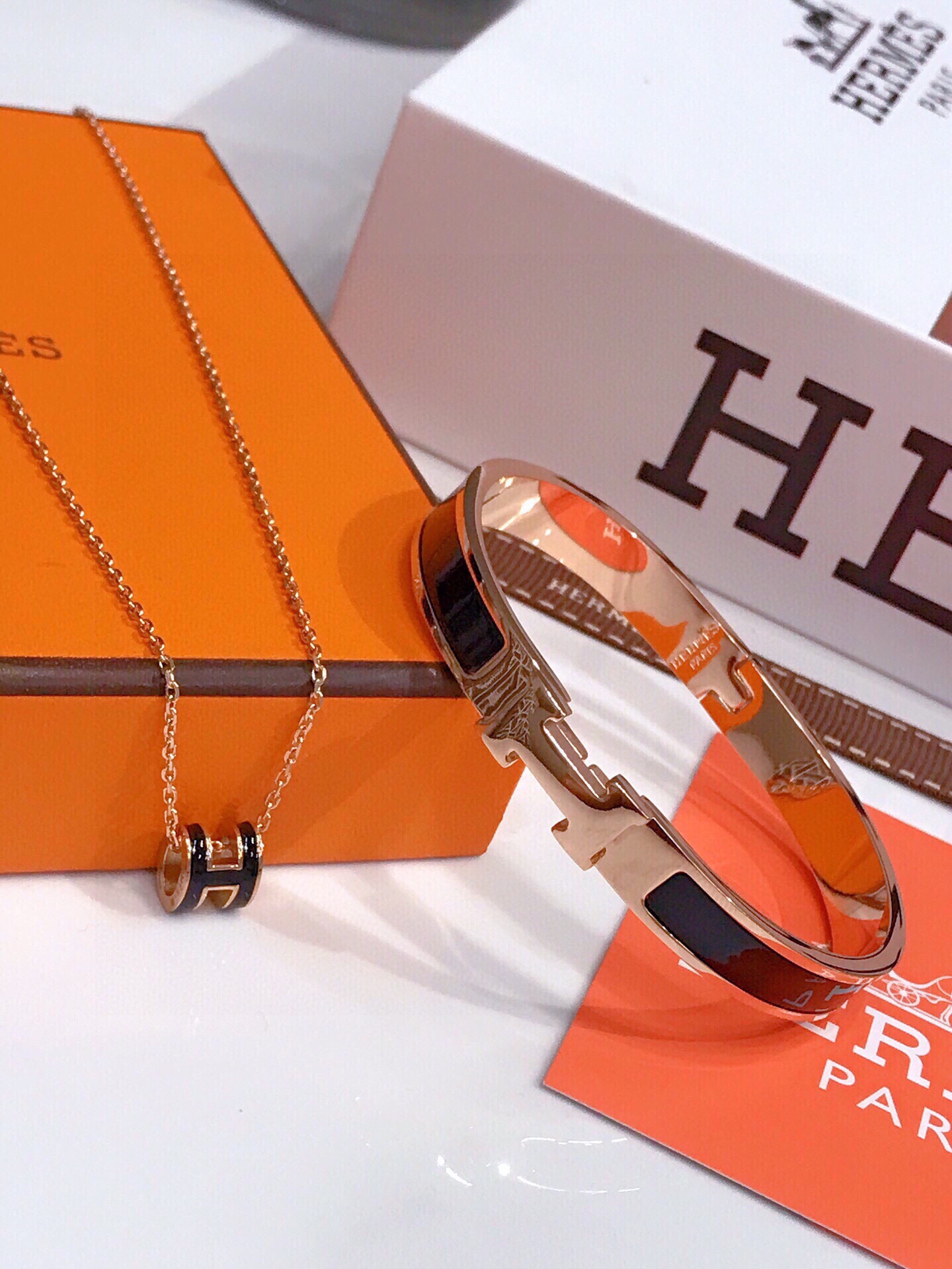 Hermes Clic HH bracelet + Mini Pop H pendant