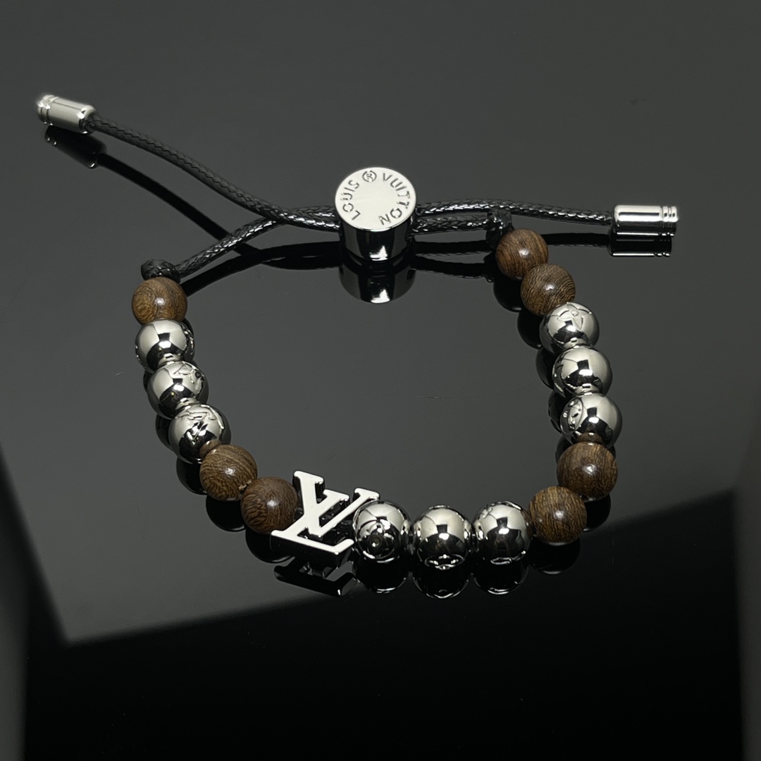 Louis Vuitton Stainless steel and gold plating  Surfin' Brown Beads Bracelet