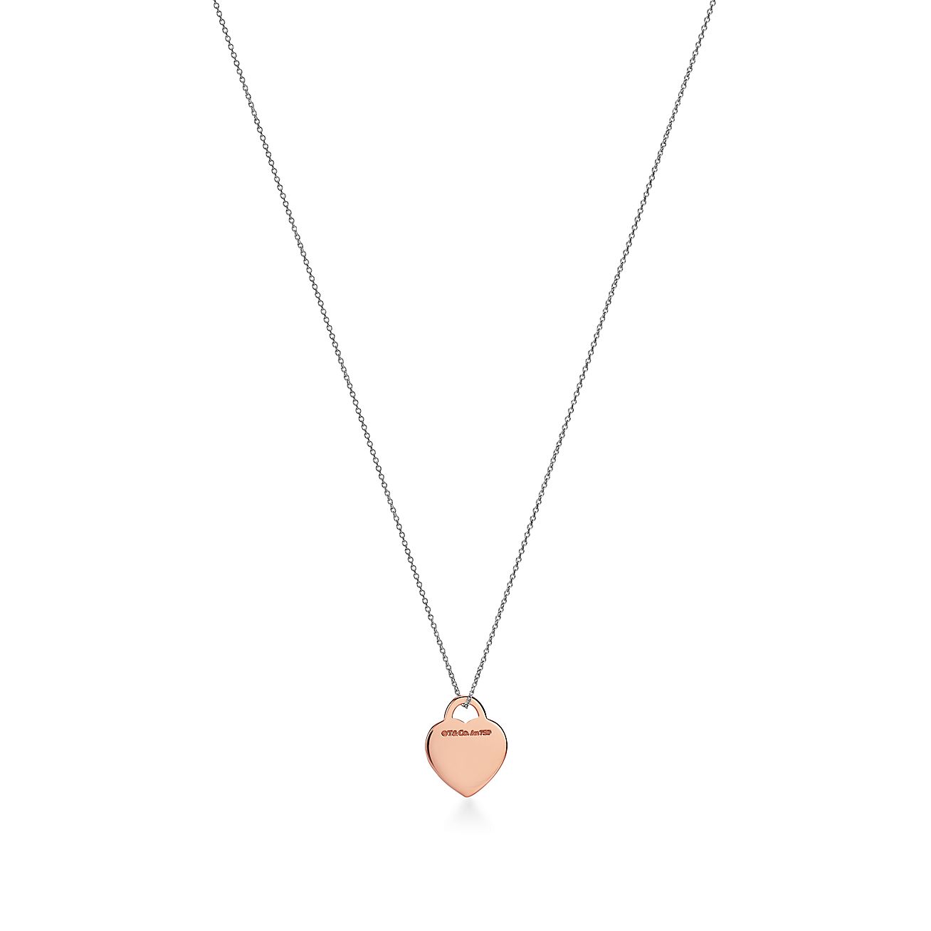 Tiffany & Co. Return to  Heart Tag Pendant in Sterling Silver and Rose Gold, Small