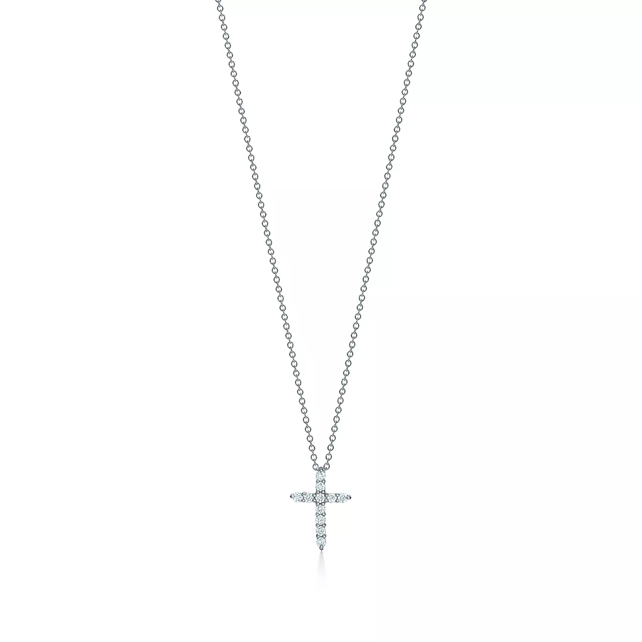 Tiffany & Co. Cross pendant in platinum with diamonds, mini
