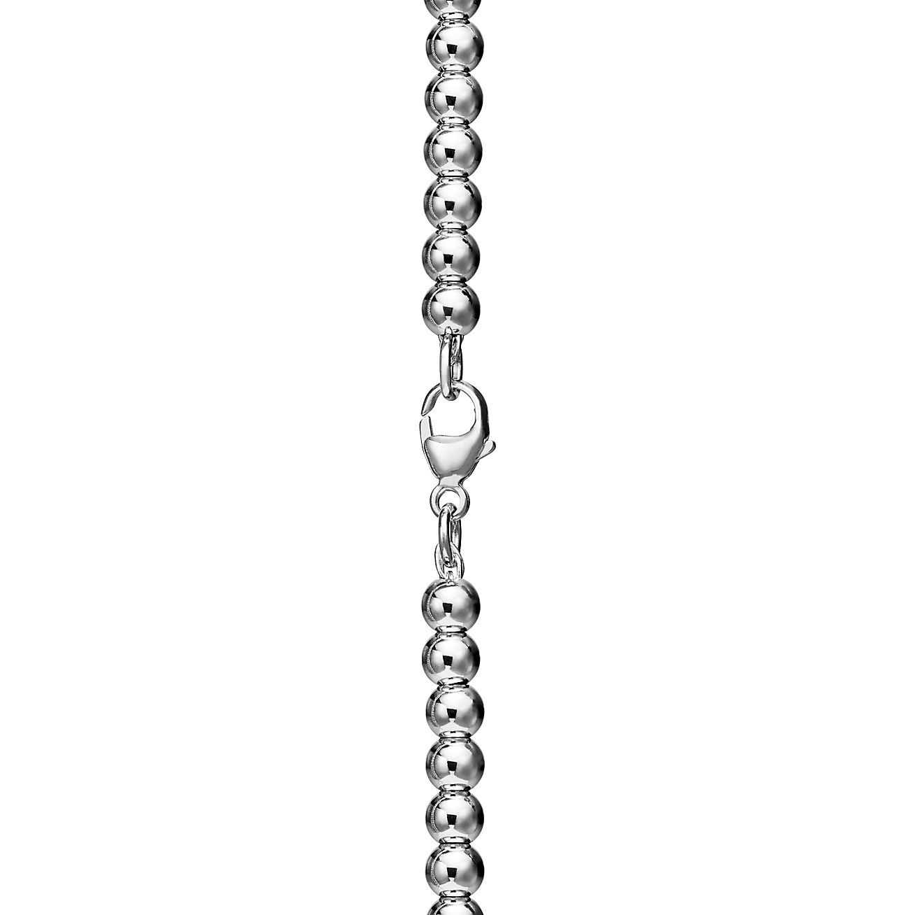 Tiffany & Co. Return to  Heart Tag Bead Necklace in Silver with a Diamond, Small